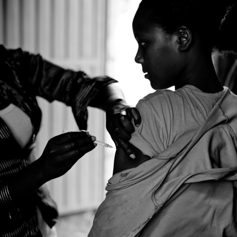 Woman getting Vaccinated