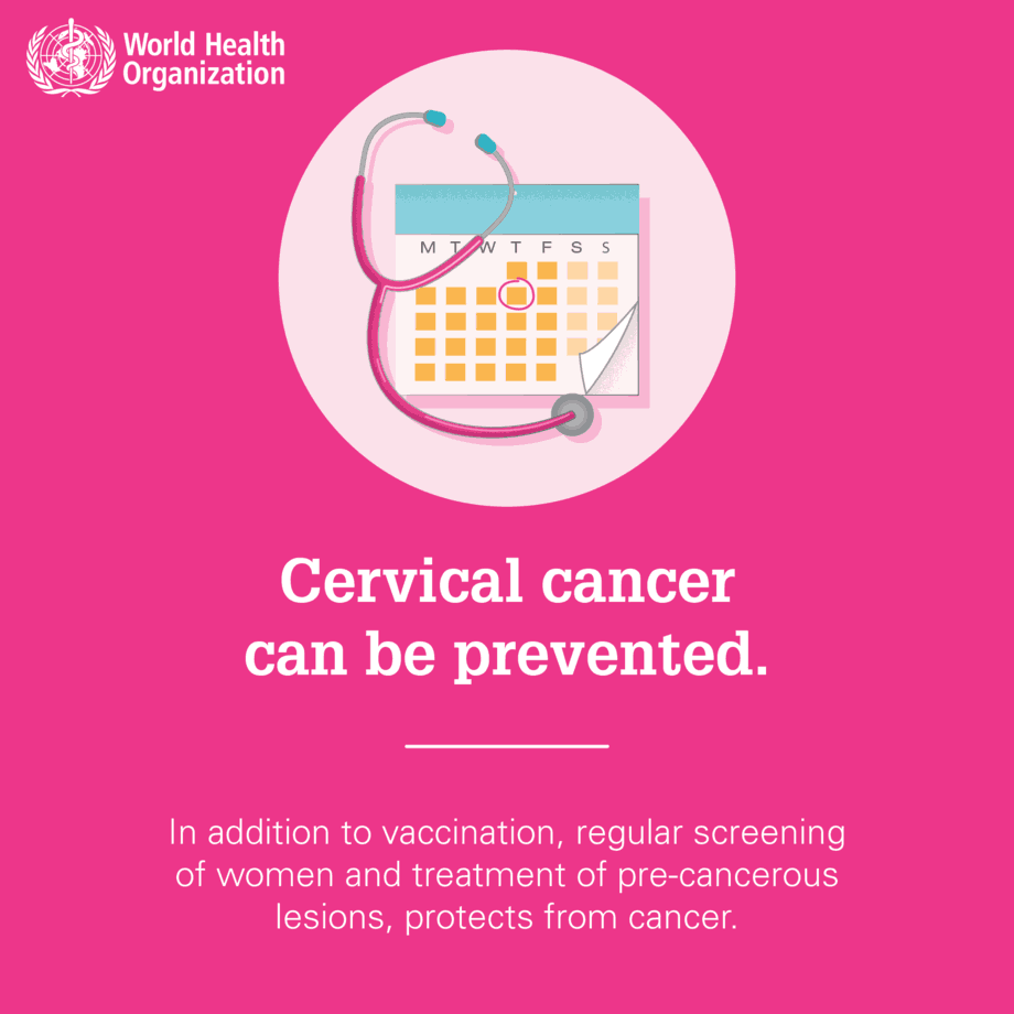 World Health Organization Graphic - Cervical cancer can be prevented